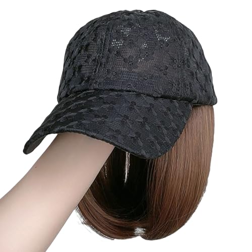 Synthetische Faserperücken Baseballhut Für Schnelle Frisur Mesh Für Frauen Mit Schulterlangen Haar Cosplay Accessoires von LIbgiubhy