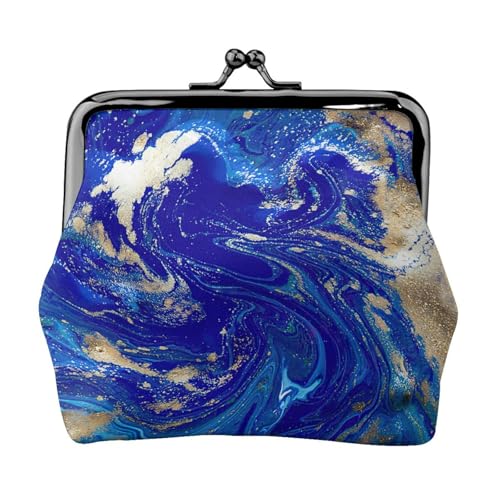 Abstrakter Marmorsteindruck Damen Mikrofaser Leder Kiss Lock Münzgeldbörse Mini Geldbörse für Karten und Lippenstift von LJABCVNN