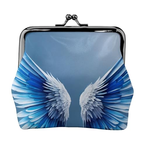 Angel Wing Print Damen Mikrofaser Leder Kiss Lock Coin Purse Mini Wallet für Karten und Lippenstift von LJABCVNN