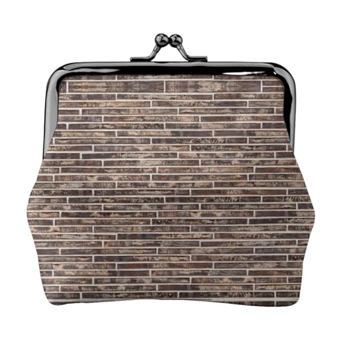 Brick Wall Print Damen Mikrofaser Leder Kiss Lock Coin Purse Mini Wallet für Karten und Lippenstift von LJABCVNN