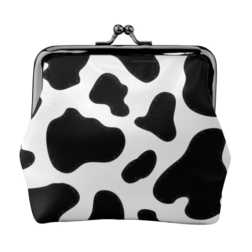 Cow Spot Print Damen Mikrofaser Leder Kiss Lock Coin Purse Mini Wallet für Karten und Lippenstift von LJABCVNN