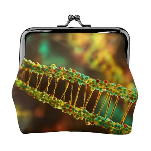 DNA Kette Fotodruck Damen Mikrofaser Leder Kiss Lock Münzbörse Mini Geldbörse für Karten und Lippenstift von LJABCVNN