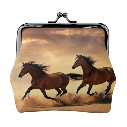 Damen Geldbörse mit Pferdestreifen-Muster, Mikrofaser, Leder, Kussschloss, Münzgeldbörse, Mini-Geldbörse für Karten und Lippenstift von LJABCVNN