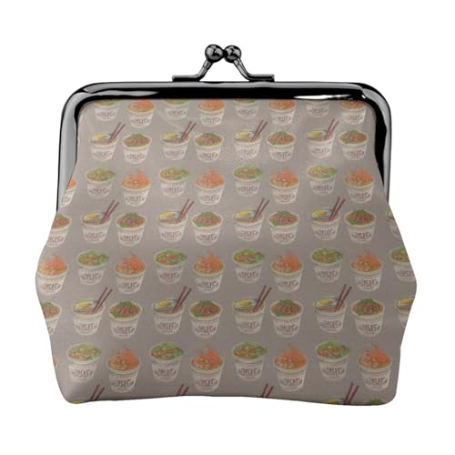 Eierbecher Nudel-Ramen-Druck Damen Mikrofaser Leder Kiss Lock Münzbörse Mini Geldbörse für Karten und Lippenstift von LJABCVNN