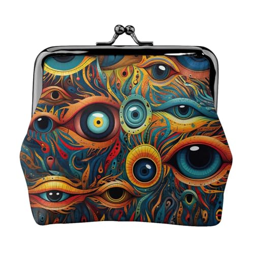 Eyes 2 Print Damen Mikrofaser Leder Kiss Lock Münzbörse Mini Geldbörse für Karten und Lippenstift von LJABCVNN