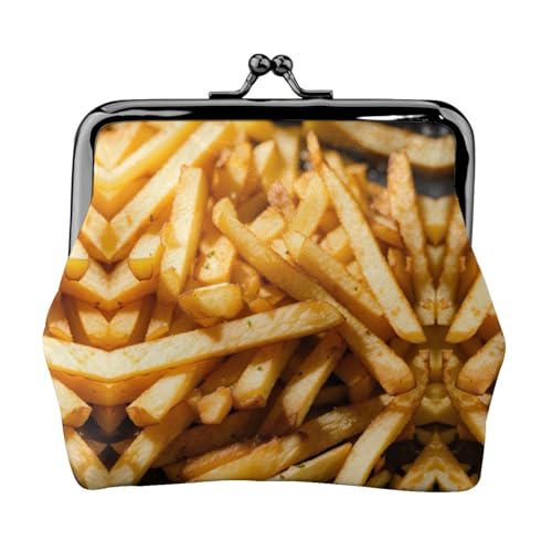 Fast Food Print Damen Mikrofaser Leder Kiss Lock Münzbörse Mini Geldbörse für Karten und Lippenstift von LJABCVNN