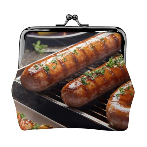 Fast Food Print Damen Mikrofaser Leder Kiss Lock Münzbörse Mini Geldbörse für Karten und Lippenstift von LJABCVNN