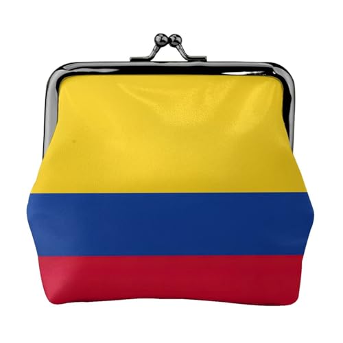 Flag of Colombia Print Damen Mikrofaser Leder Kiss Lock Coin Purse Mini Wallet für Karten und Lippenstift von LJABCVNN