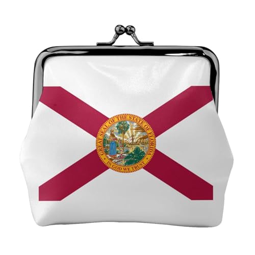 Flag of Florida Print Damen Mikrofaser Leder Kiss Lock Coin Purse Mini Wallet für Karten und Lippenstift von LJABCVNN