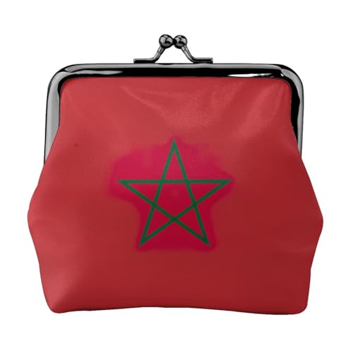 Flag of Marokko Print Damen Mikrofaser Leder Kiss Lock Coin Purse Mini Wallet für Karten und Lippenstift von LJABCVNN