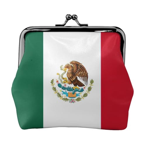 Flag of Mexico Print Damen Mikrofaser Leder Kiss Lock Coin Purse Mini Wallet für Karten und Lippenstift von LJABCVNN