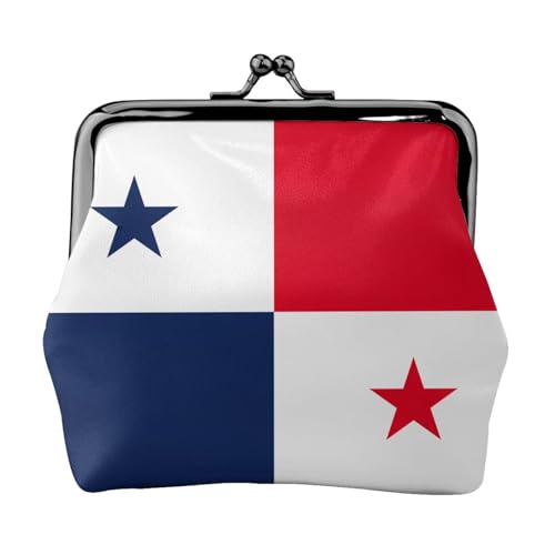 Flag of Panama Print Damen Mikrofaser Leder Kiss Lock Coin Purse Mini Wallet für Karten und Lippenstift von LJABCVNN