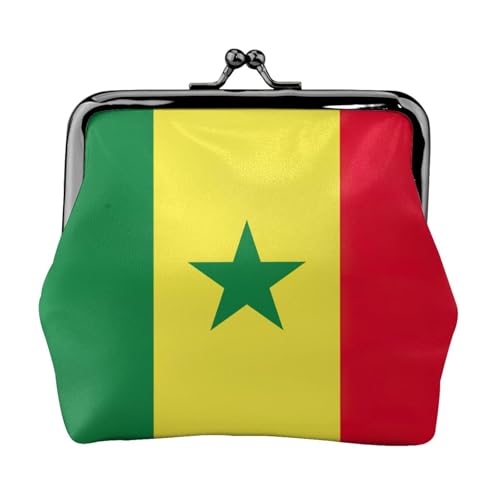 Flag of Senegal Print Damen Mikrofaser Leder Kiss Lock Coin Purse Mini Wallet für Karten und Lippenstift von LJABCVNN