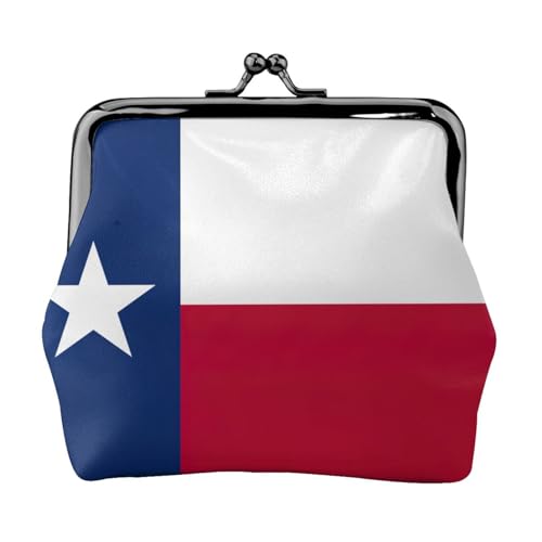 Flag of Texas Print Damen Mikrofaser Leder Kiss Lock Coin Purse Mini Wallet für Karten und Lippenstift von LJABCVNN