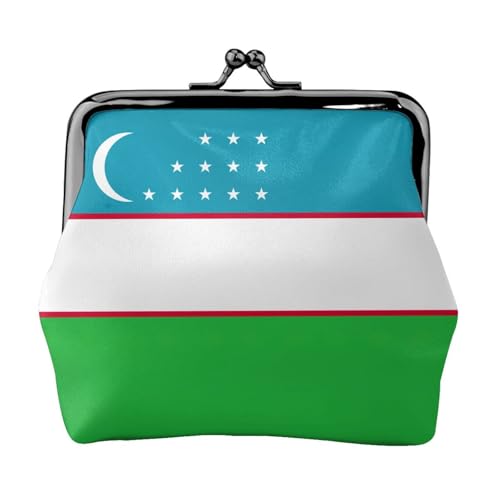 Flagge der Republik Usbekistan Druck Damen Mikrofaser Leder Kiss Lock Münzbörse Mini Geldbörse für Karten und Lippenstift von LJABCVNN