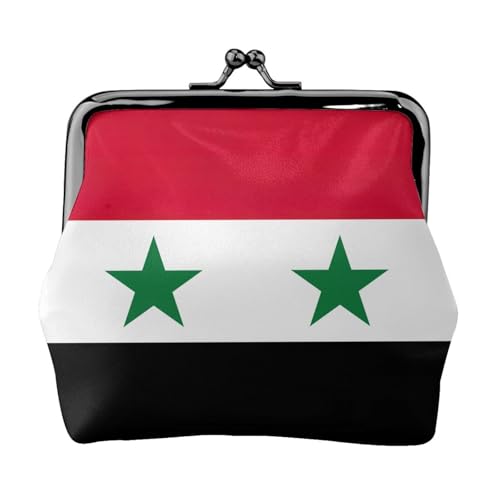 Flagge der Syrischen Arabischen Republik Druck Damen Mikrofaser Leder Kiss Lock Münzbörse Mini Geldbörse für Karten und Lippenstift von LJABCVNN