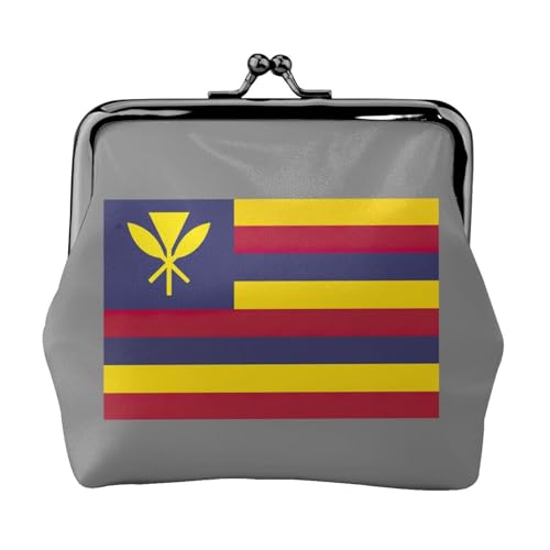 Flagge des Königreichs Hawaii Druck Damen Mikrofaser Leder Kiss Lock Münzbörse Mini Geldbörse für Karten und Lippenstift von LJABCVNN