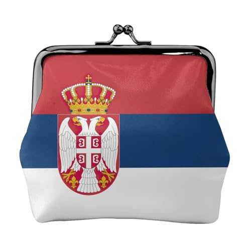 Flagge von Serbien Druck Damen Mikrofaser Leder Kiss Lock Münzbörse Mini Geldbörse für Karten und Lippenstift von LJABCVNN