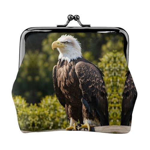 Flying Adler Print Damen Mikrofaser Leder Kiss Lock Münzgeldbörse Mini Geldbörse für Karten und Lippenstift von LJABCVNN
