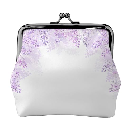 Framing Lilac Flowers in Blossom Print Damen Mikrofaser Leder Kiss Lock Münzbörse Mini Geldbörse für Karten und Lippenstift von LJABCVNN