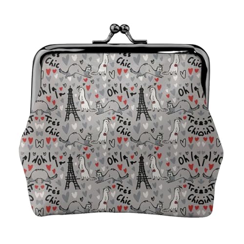 French Fashion Model Frettchen Druck Damen Mikrofaser Leder Kiss Lock Münzbörse Mini Geldbörse für Karten und Lippenstift von LJABCVNN