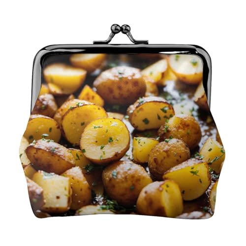 Garden Potatoes Print Damen Mikrofaser Leder Kiss Lock Münzbörse Mini Geldbörse für Karten und Lippenstift von LJABCVNN