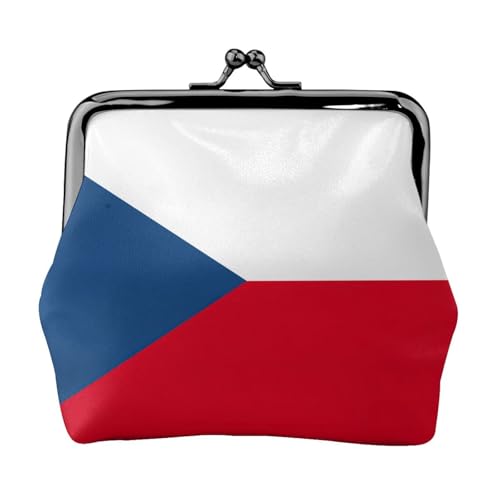 Geldbörse mit Flaggenmotiv der Tschechischen Republik für Damen, Mikrofaser, Leder, Kussschloss, Münzgeldbörse, Mini-Geldbörse für Karten und Lippenstift von LJABCVNN