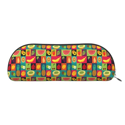 LJABCVNN Federmäppchen im Kunststil, Obstdruck, für Jungen und Mädchen, für Schule, Büro, Reisen, Schulanfang, silber, Einheitsgröße, Koffer von LJABCVNN