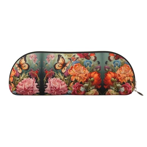 LJABCVNN Federmäppchen mit Blumen- und Schmetterlingsdruck, für Jungen und Mädchen, für Schule, Büro, Reisen, Schulanfang, gold, Einheitsgröße, Koffer von LJABCVNN