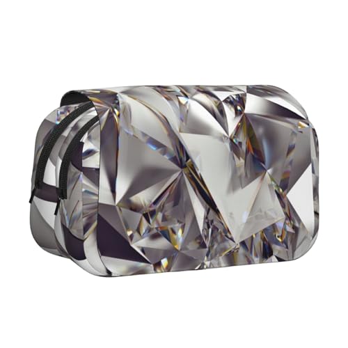 LJABCVNN Federmäppchen mit Diamantmuster, doppeltes Klappetui, 2-lagiges Federmäppchen mit Reißverschlusstaschen, für Jungen und Mädchen von LJABCVNN