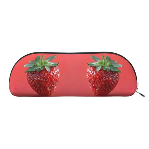 LJABCVNN Federmäppchen mit Erdbeermotiv, für Jungen und Mädchen, für Schule, Büro, Reisen, Schulanfang, silber, Einheitsgröße, Koffer von LJABCVNN