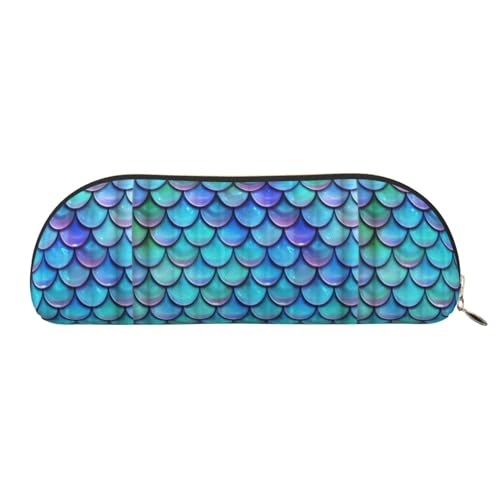 LJABCVNN Federmäppchen mit Meerjungfrauen-Motiv, Fischschuppen-Druck, für Jungen und Mädchen, für Schule, Büro, Reisen, Schulanfang, Blaugrün, gold, Einheitsgröße, Koffer von LJABCVNN