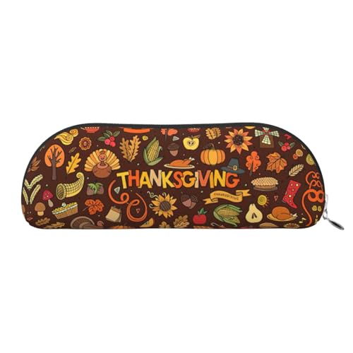 LJABCVNN Federmäppchen mit Thanksgiving-Aufdruck für Jungen und Mädchen, für Schule, Büro, Reisen, Schulanfang, silber, Einheitsgröße, Koffer von LJABCVNN
