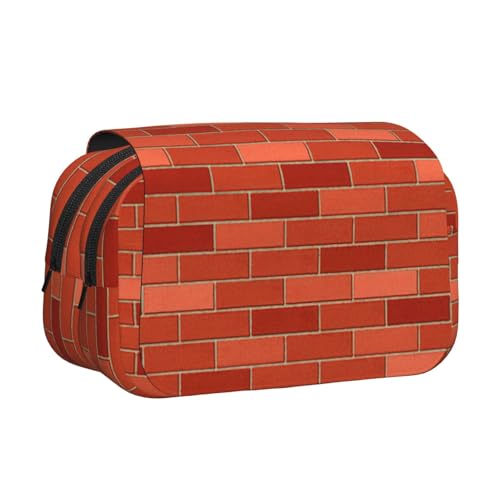 LJABCVNN Federmäppchen mit doppeltem Klappetui, 2-lagiges Federmäppchen mit Reißverschlusstaschen, für Jungen und Mädchen, Rot von LJABCVNN