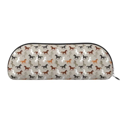 LJABCVNN Federmäppchen mit niedlichem Pferdeaufdruck, für Jungen und Mädchen, für Schule, Büro, Reisen, Schulanfang, silber, Einheitsgröße, Koffer von LJABCVNN