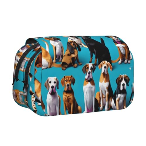 LJABCVNN Federmäppchen mit vielen Beagle-Mustern, doppeltes Klappetui, 2-lagiges Federmäppchen mit Reißverschlusstaschen, für Jungen und Mädchen LJABCVNN Federmäppchen mit vielen Beagle-Mustern, doppeltes Klappetui, 2-lagiges Federmäppchen mit Reißverschlusstaschen, für Jungen und Mädchen von LJABCVNN