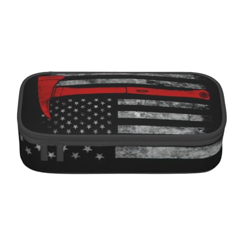 LJABCVNN Feuerwehrmann Axt rote Linie Flagge Druck Multifunktions Federmäppchen Schreibwaren Organizer Box für Damen und Herren LJABCVNN Feuerwehrmann Axt rote Linie Flagge Druck Multifunktions Federmäppchen Schreibwaren Organizer Box für Damen und Herren von LJABCVNN