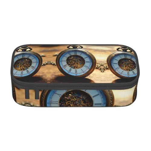 LJABCVNN Gears Clock Multifunktionales Federmäppchen, Schreibwaren-Organizer-Box für Damen und Herren, Bronze, Century-Print LJABCVNN Gears Clock Multifunktionales Federmäppchen, Schreibwaren-Organizer-Box für Damen und Herren, Bronze, Century-Print von LJABCVNN