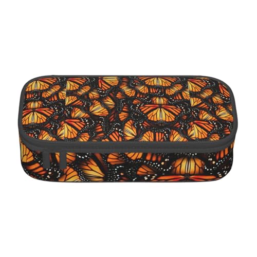 LJABCVNN Heaps of Orange Monarch Butterflies Print Multifunktionales Federmäppchen Schreibwaren Organizer Box für Damen und Herren LJABCVNN Heaps of Orange Monarch Butterflies Print Multifunktionales Federmäppchen Schreibwaren Organizer Box für Damen und Herren von LJABCVNN