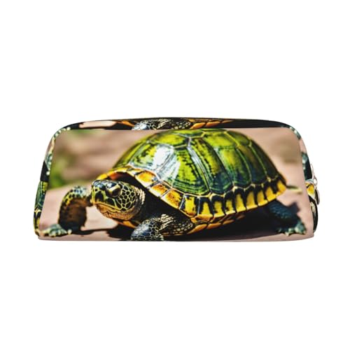 LJABCVNN Lord Howe Island Sea Turtle Print Ledertasche mit Reißverschluss, Aufbewahrungstasche, Make-up-Organizer für Büro und den täglichen Gebrauch, gold, Einheitsgröße, Koffer von LJABCVNN