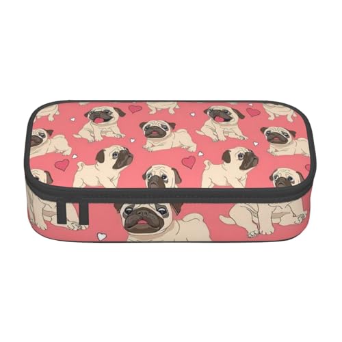 LJABCVNN Lustiges Federmäppchen mit Cartoon-Mops-Motiv, multifunktionales Federmäppchen, Schreibwaren-Organizer-Box für Damen und Herren LJABCVNN Lustiges Federmäppchen mit Cartoon-Mops-Motiv, multifunktionales Federmäppchen, Schreibwaren-Organizer-Box für Damen und Herren von LJABCVNN