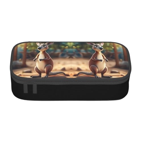 LJABCVNN Lustiges multifunktionales Federmäppchen mit Cartoon-Känguru-Zoo-Motiv, 2 Stück, Schreibwaren-Organizer-Box für Damen und Herren LJABCVNN Lustiges multifunktionales Federmäppchen mit Cartoon-Känguru-Zoo-Motiv, 2 Stück, Schreibwaren-Organizer-Box für Damen und Herren von LJABCVNN