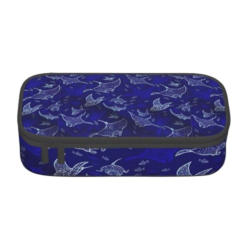 LJABCVNN Manta Ray and Fish Print Multifunktionales Federmäppchen Schreibwaren Organizer Box für Damen und Herren LJABCVNN Manta Ray and Fish Print Multifunktionales Federmäppchen Schreibwaren Organizer Box für Damen und Herren von LJABCVNN