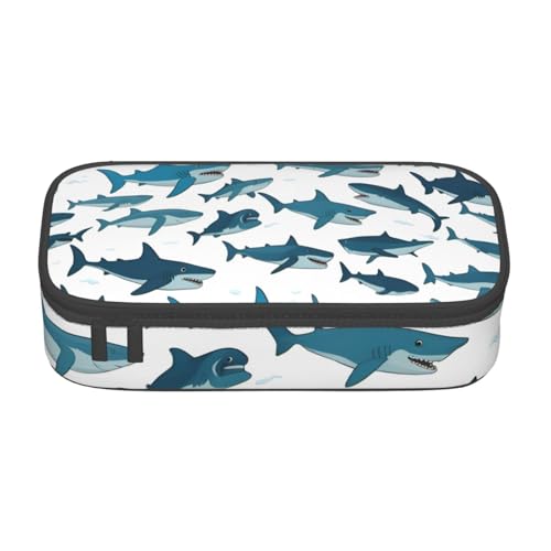 LJABCVNN Multifunktionales Federmäppchen, Haifisch-Muster mit verschiedenen Gesten, Schreibwaren-Organizer-Box für Damen und Herren LJABCVNN Multifunktionales Federmäppchen, Haifisch-Muster mit verschiedenen Gesten, Schreibwaren-Organizer-Box für Damen und Herren von LJABCVNN
