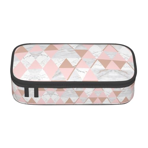 LJABCVNN Multifunktionales Federmäppchen, Schreibwaren-Organizer-Box für Damen und Herren, Rosa und Gold, Marmor-Druck von LJABCVNN