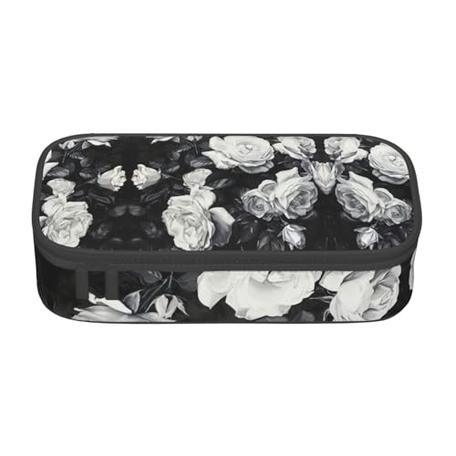 LJABCVNN Multifunktionales Federmäppchen, Schreibwaren-Organizer-Box für Damen und Herren, Schwarz / Weiß von LJABCVNN