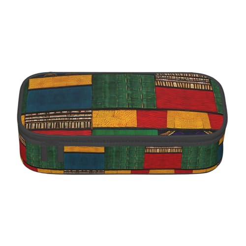 LJABCVNN Multifunktionales Federmäppchen im afrikanischen Stil, Patchwork-Druck, Schreibwaren-Organizer-Box für Damen und Herren LJABCVNN Multifunktionales Federmäppchen im afrikanischen Stil, Patchwork-Druck, Schreibwaren-Organizer-Box für Damen und Herren von LJABCVNN