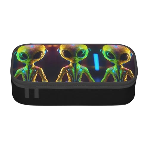 LJABCVNN Multifunktionales Federmäppchen mit Alien-Planeten-Druck, Schreibwaren-Organizer-Box für Damen und Herren von LJABCVNN