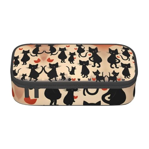 LJABCVNN Multifunktionales Federmäppchen mit Aufdruck "Happy Walking Kitty", Schreibwaren-Organizer-Box für Damen und Herren LJABCVNN Multifunktionales Federmäppchen mit Aufdruck "Happy Walking Kitty", Schreibwaren-Organizer-Box für Damen und Herren von LJABCVNN