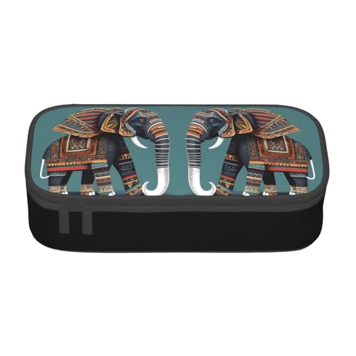 LJABCVNN Multifunktionales Federmäppchen mit Azteken-Elefantenmuster, Schreibwaren-Organizer-Box für Damen und Herren LJABCVNN Multifunktionales Federmäppchen mit Azteken-Elefantenmuster, Schreibwaren-Organizer-Box für Damen und Herren von LJABCVNN